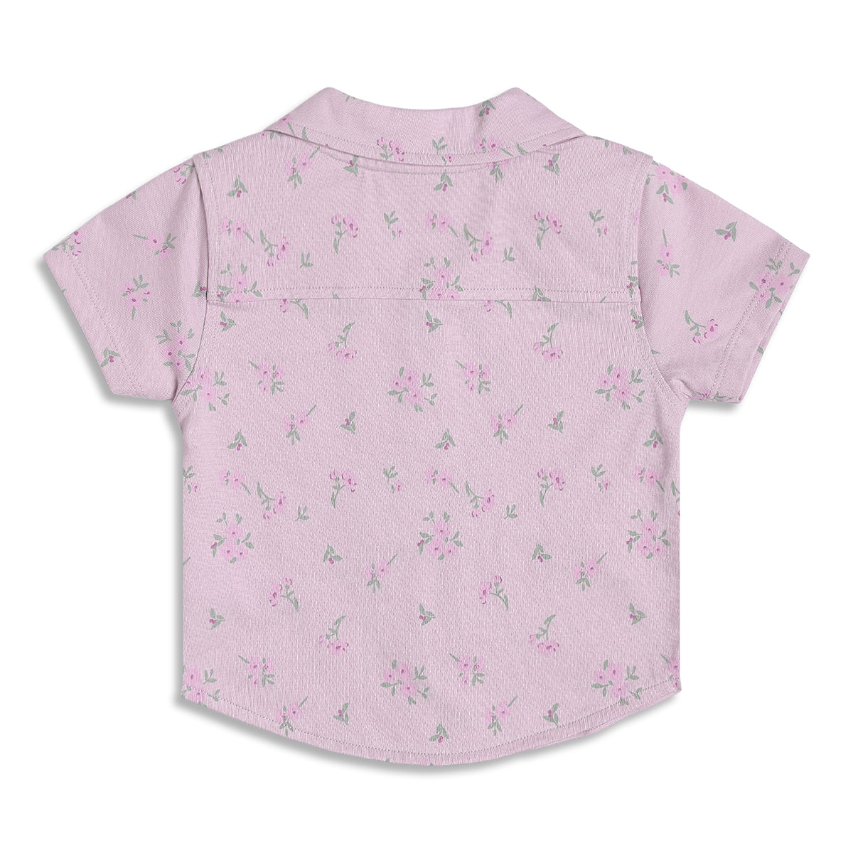 Baby Girls Floral Print Shirt & Shorts Night Suit Set, Pink