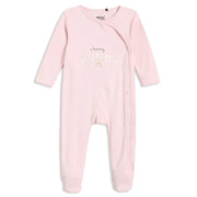 Baby Girls Typography Print Sleepsuit, Pink