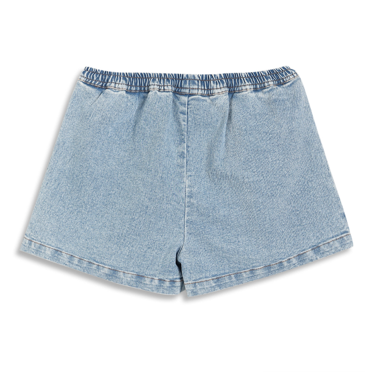 Baby Girls Embroidered Denim Shorts, Blue