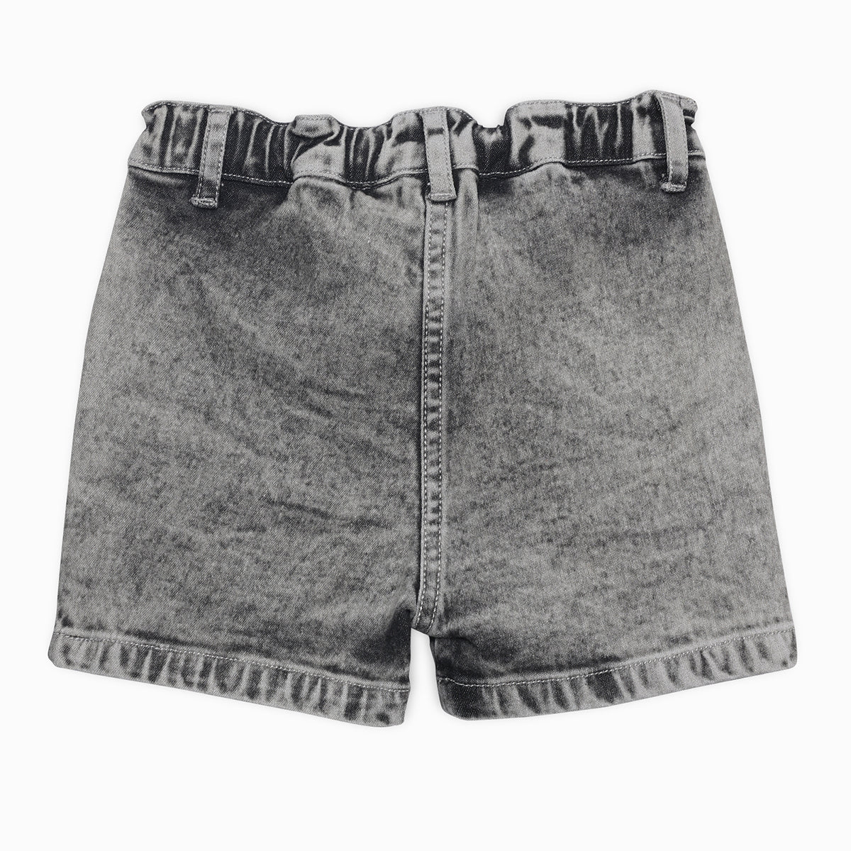Baby Girls Daisy Embroidered Denim Shorts, Black