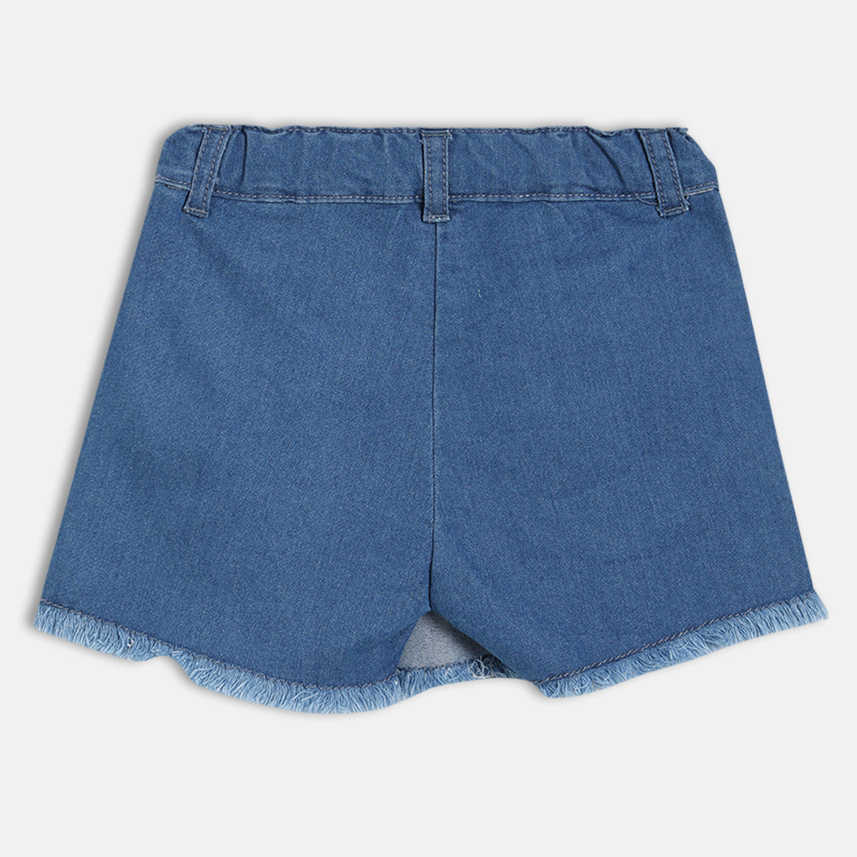Baby Girls Solid Denim Shorts, Blue