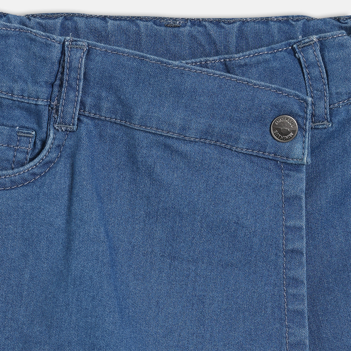 Baby Girls Solid Denim Shorts, Blue