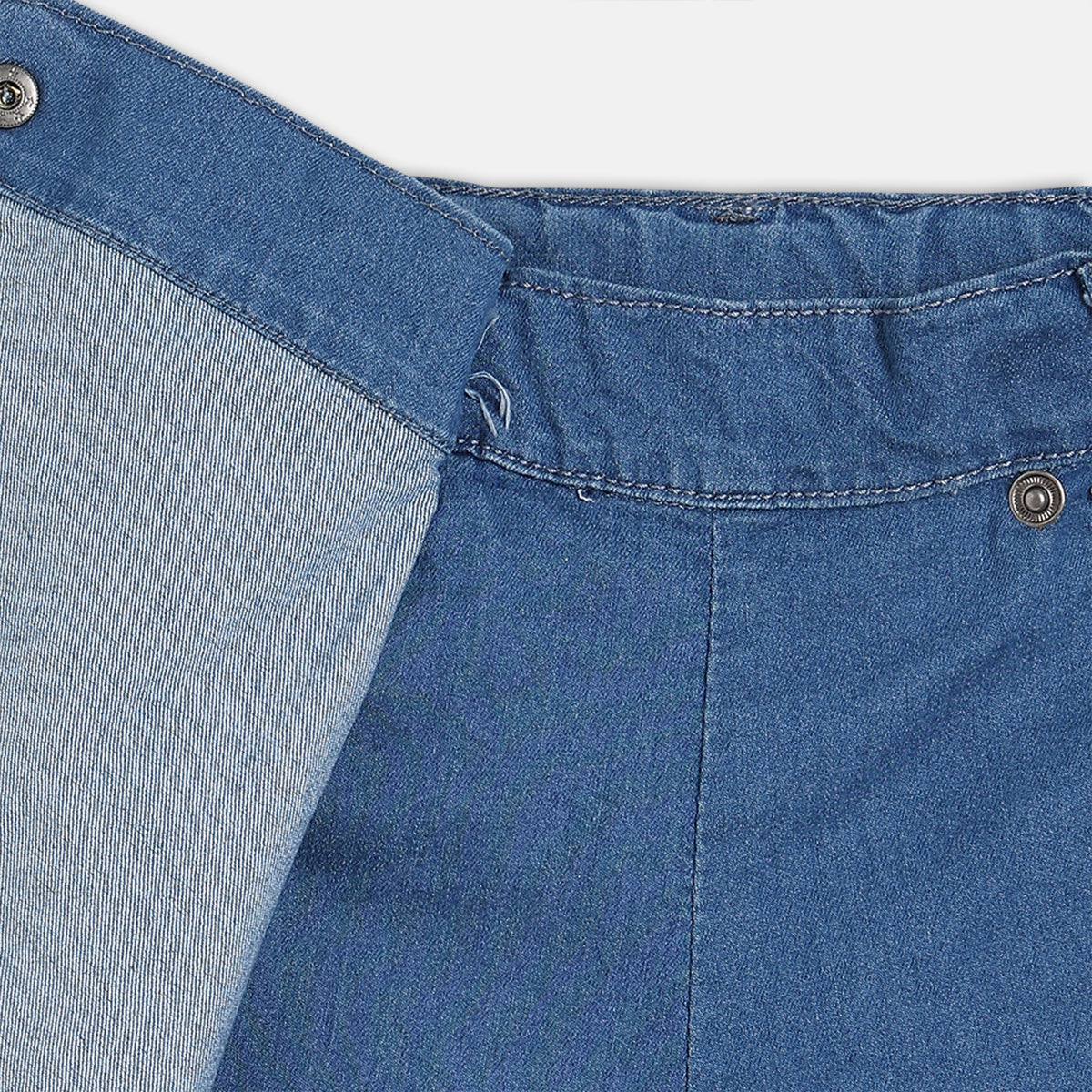 Baby Girls Solid Denim Shorts, Blue