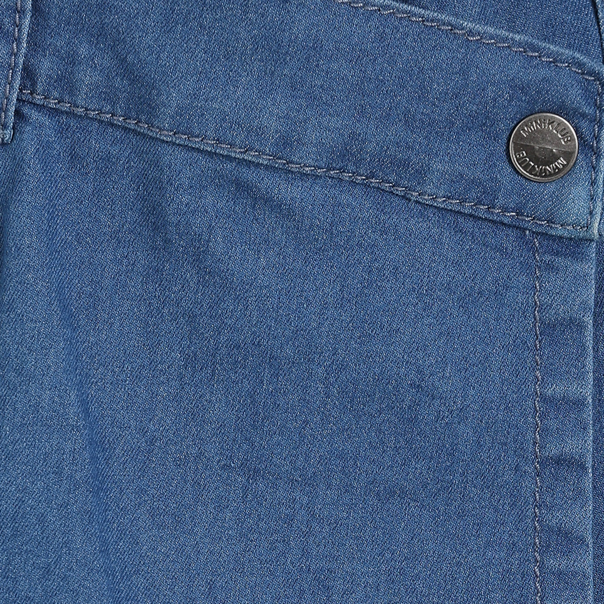 Baby Girls Solid Denim Shorts, Blue