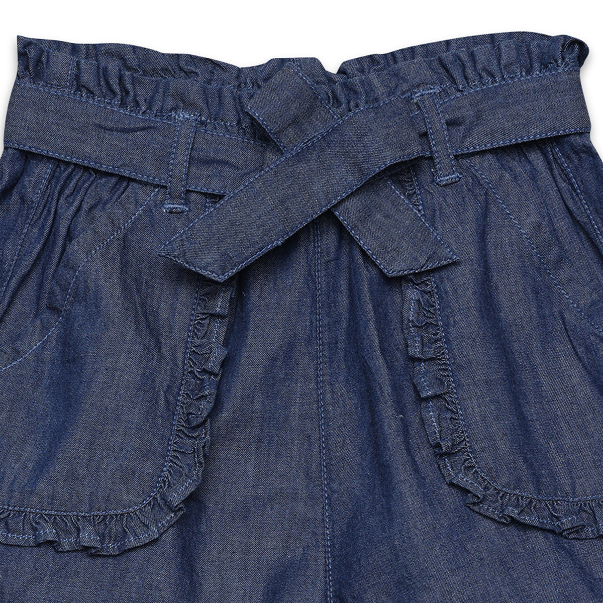 Baby Girls Denim Shorts, Blue