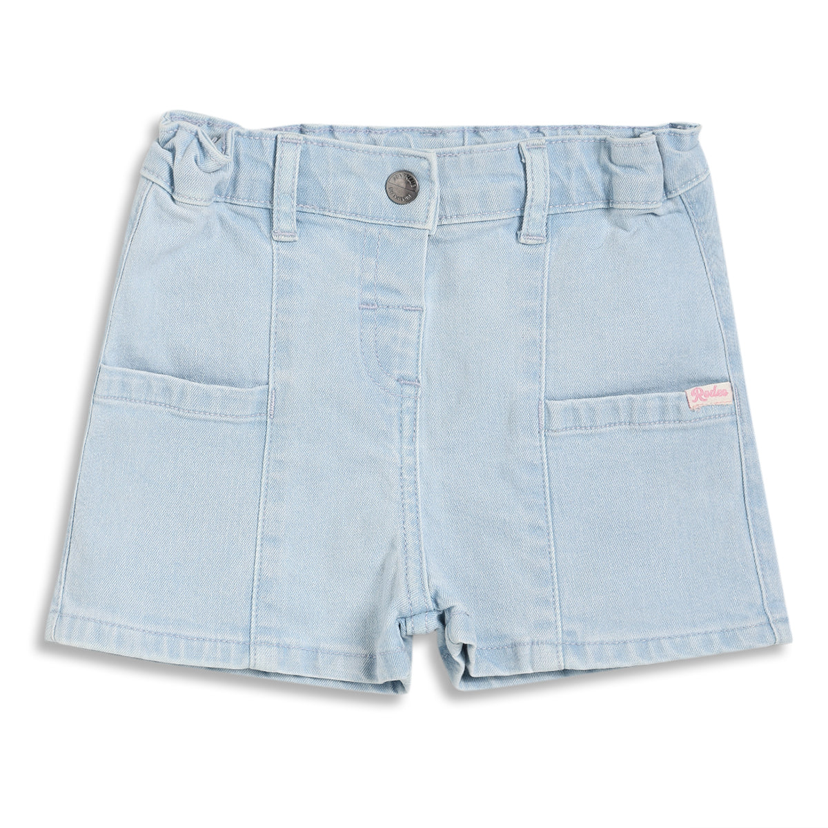Baby Girls Solid Denim Shorts, Light Blue
