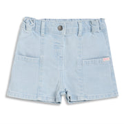 Baby Girls Solid Denim Shorts, Light Blue