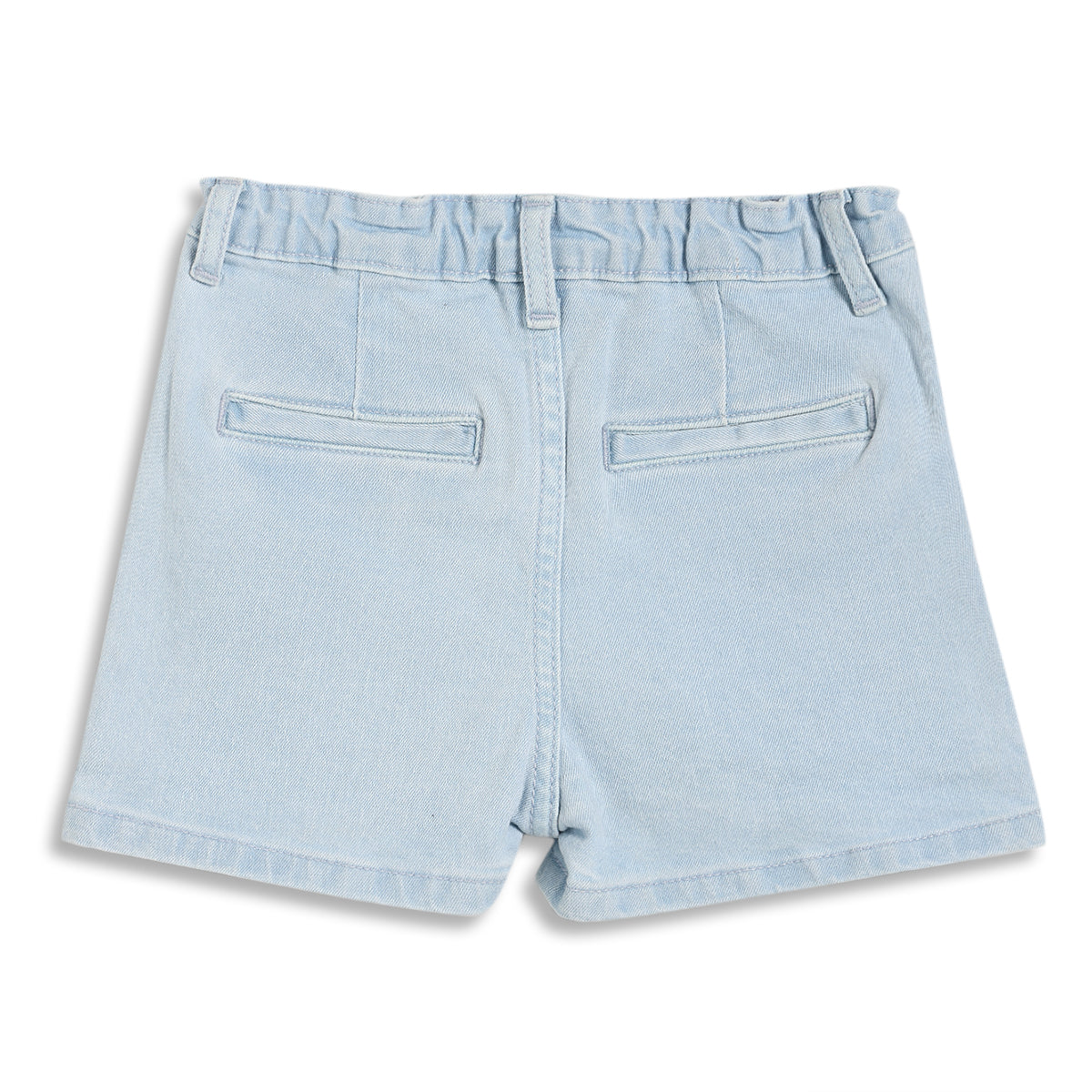 Baby Girls Solid Denim Shorts, Light Blue