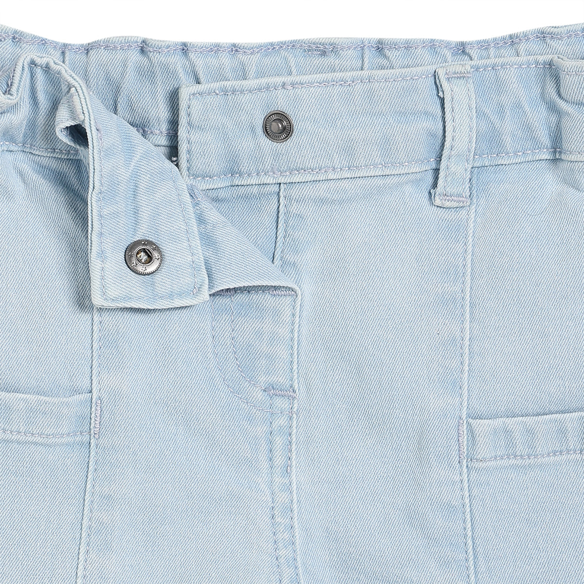 Baby Girls Solid Denim Shorts, Light Blue