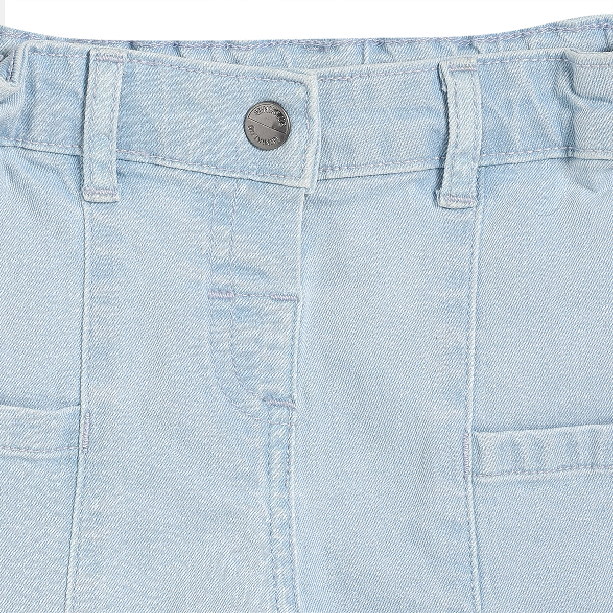 Baby Girls Solid Denim Shorts, Light Blue
