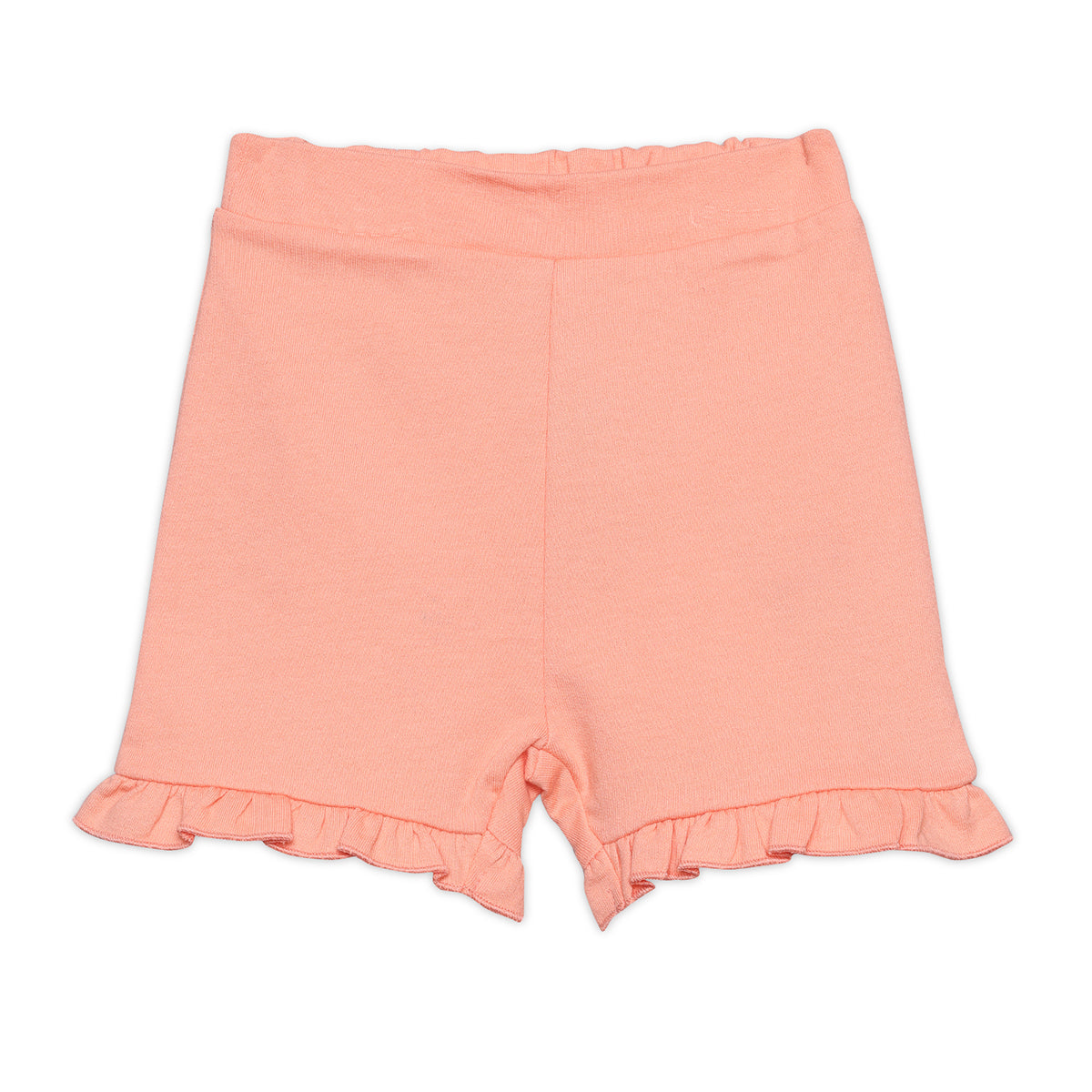 Baby Girls Solid Knit Shorts, Peach