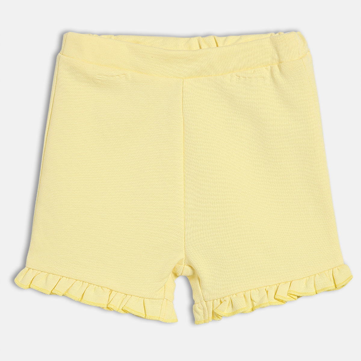 Baby Girls Solid Knit Shorts - Yellow