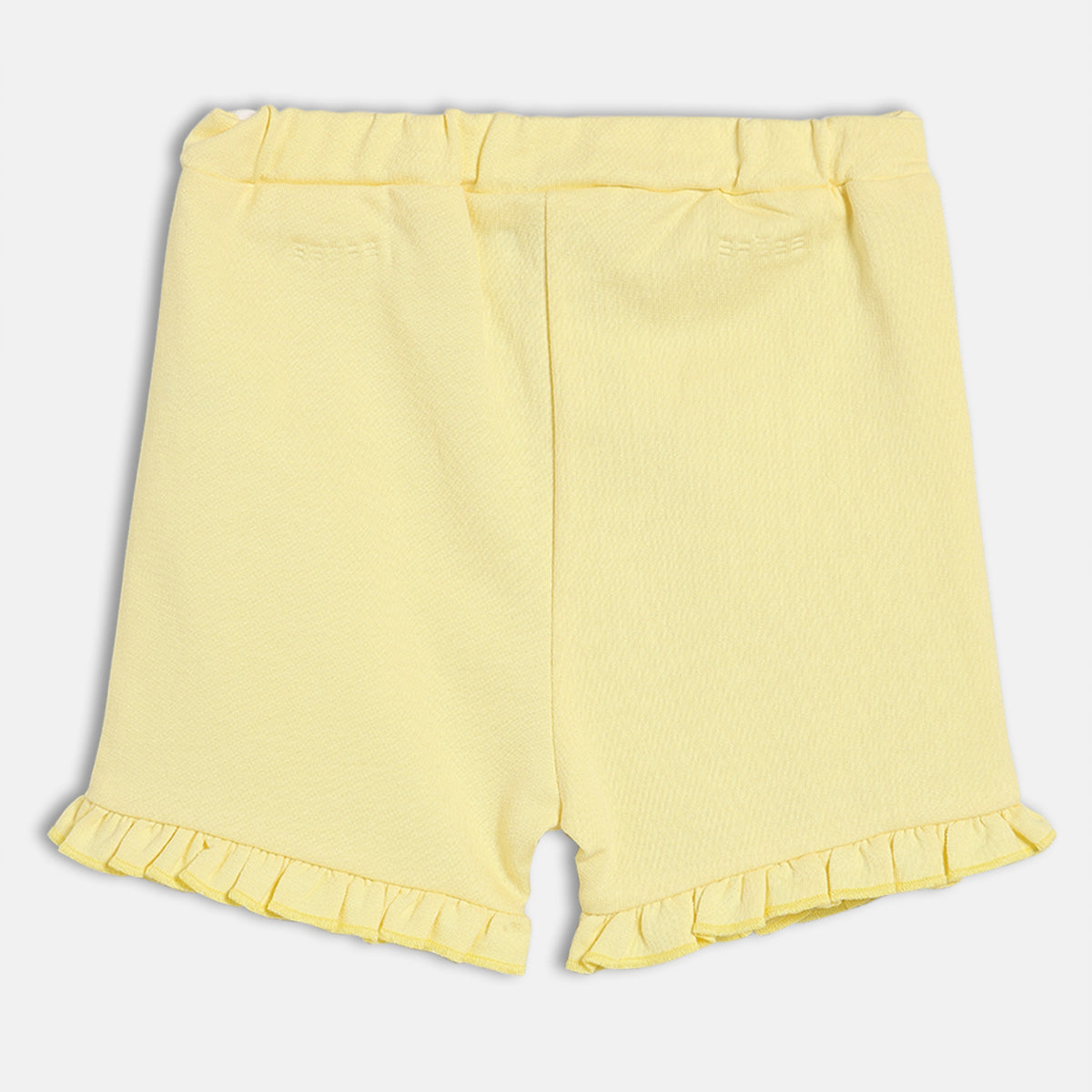 Baby Girls Solid Knit Shorts - Yellow