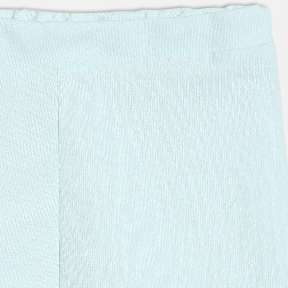 Baby Girls Solid Knit Shorts with Ruffled Hem, Light Blue