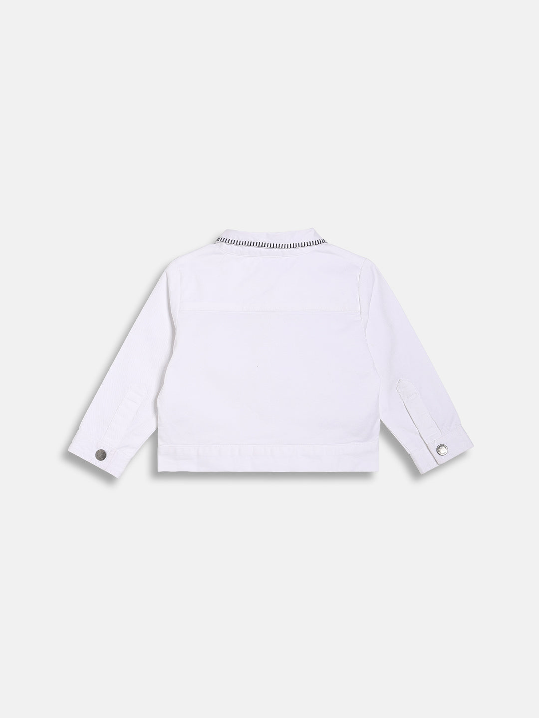 Baby Boys Top and Shorts Set with Contrast Stitch Detailing, White