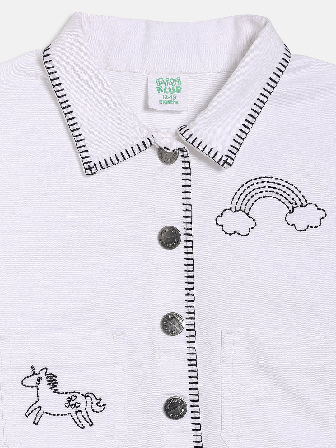 Baby Boys Top and Shorts Set with Contrast Stitch Detailing, White
