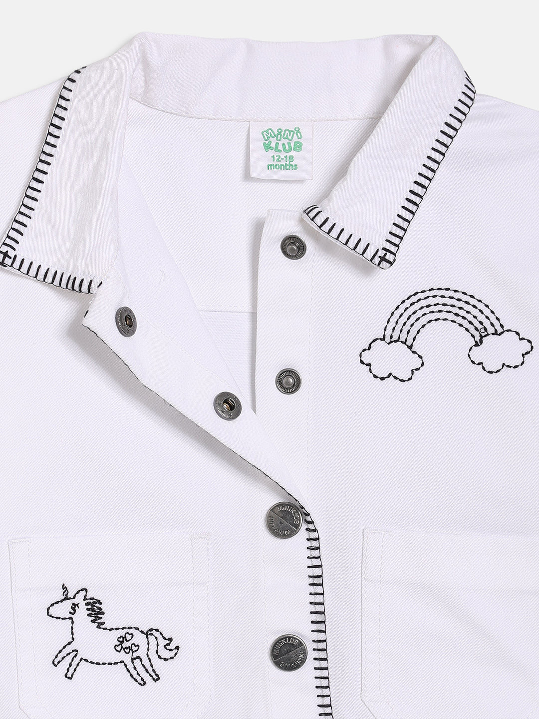 Baby Boys Top and Shorts Set with Contrast Stitch Detailing, White