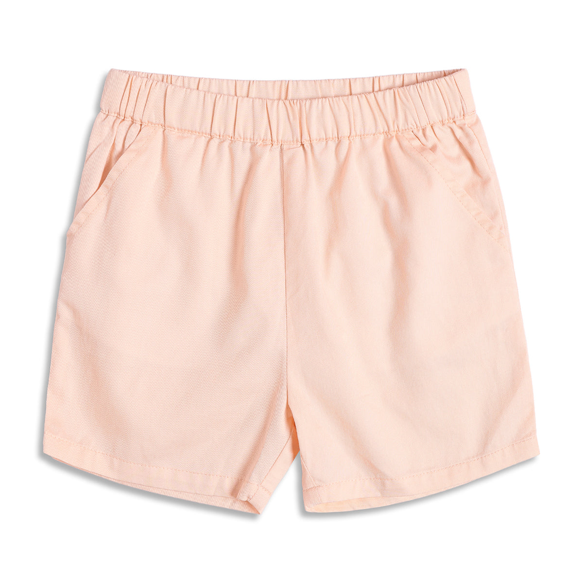 Baby Girls Off White and Peach Cotton Top and Shorts Set Regular Fit Casual Kids Set