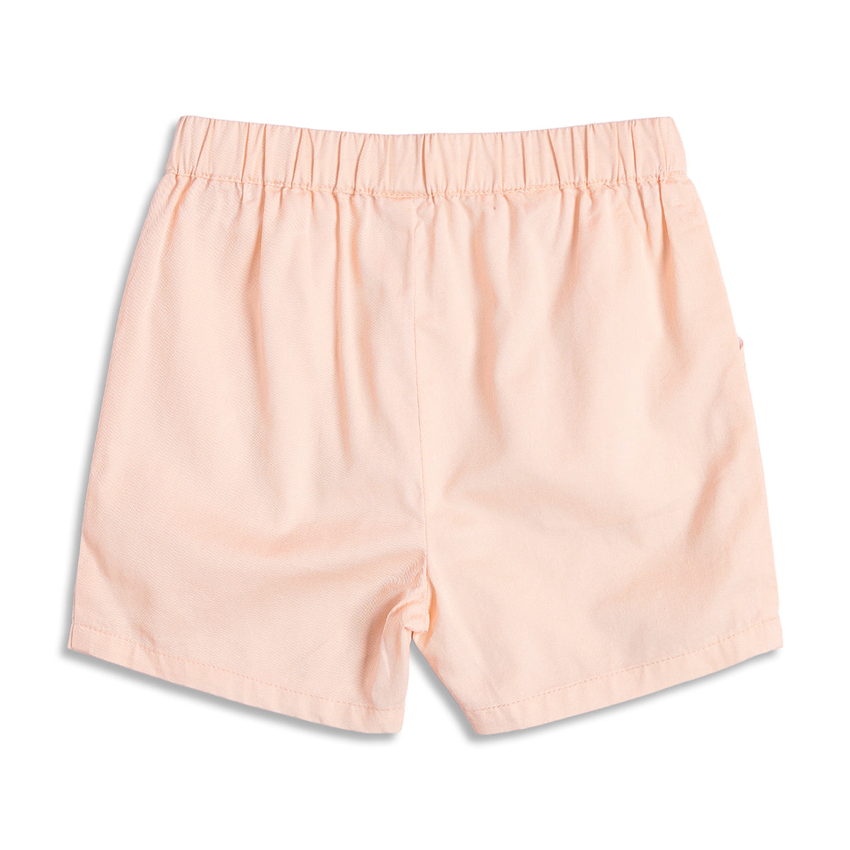 Baby Girls Off White and Peach Cotton Top and Shorts Set Regular Fit Casual Kids Set