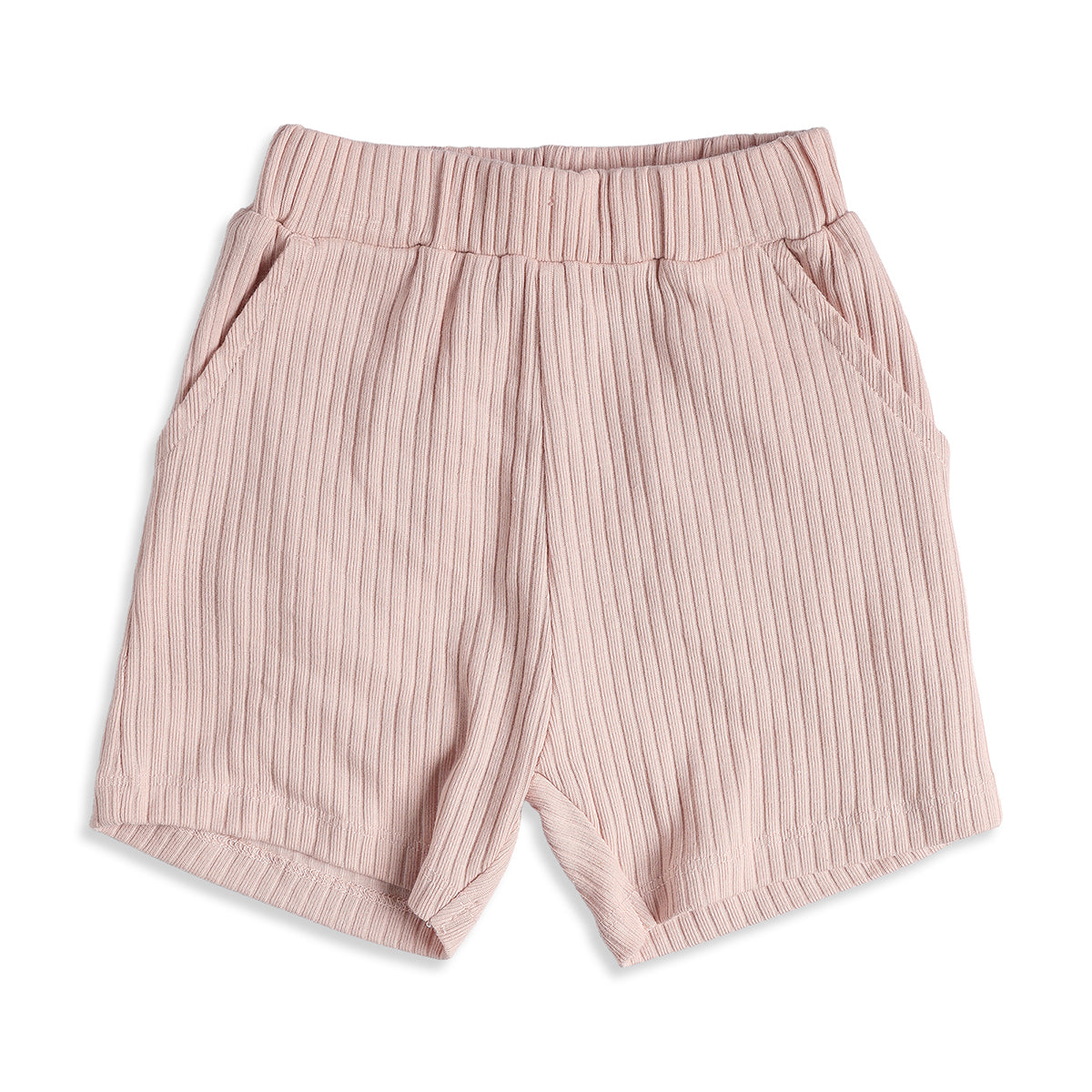 Baby Girls Floral Printed Top & Ribbed Shorts Clothing Set Regular Fit Casual Kids Co-ord Set