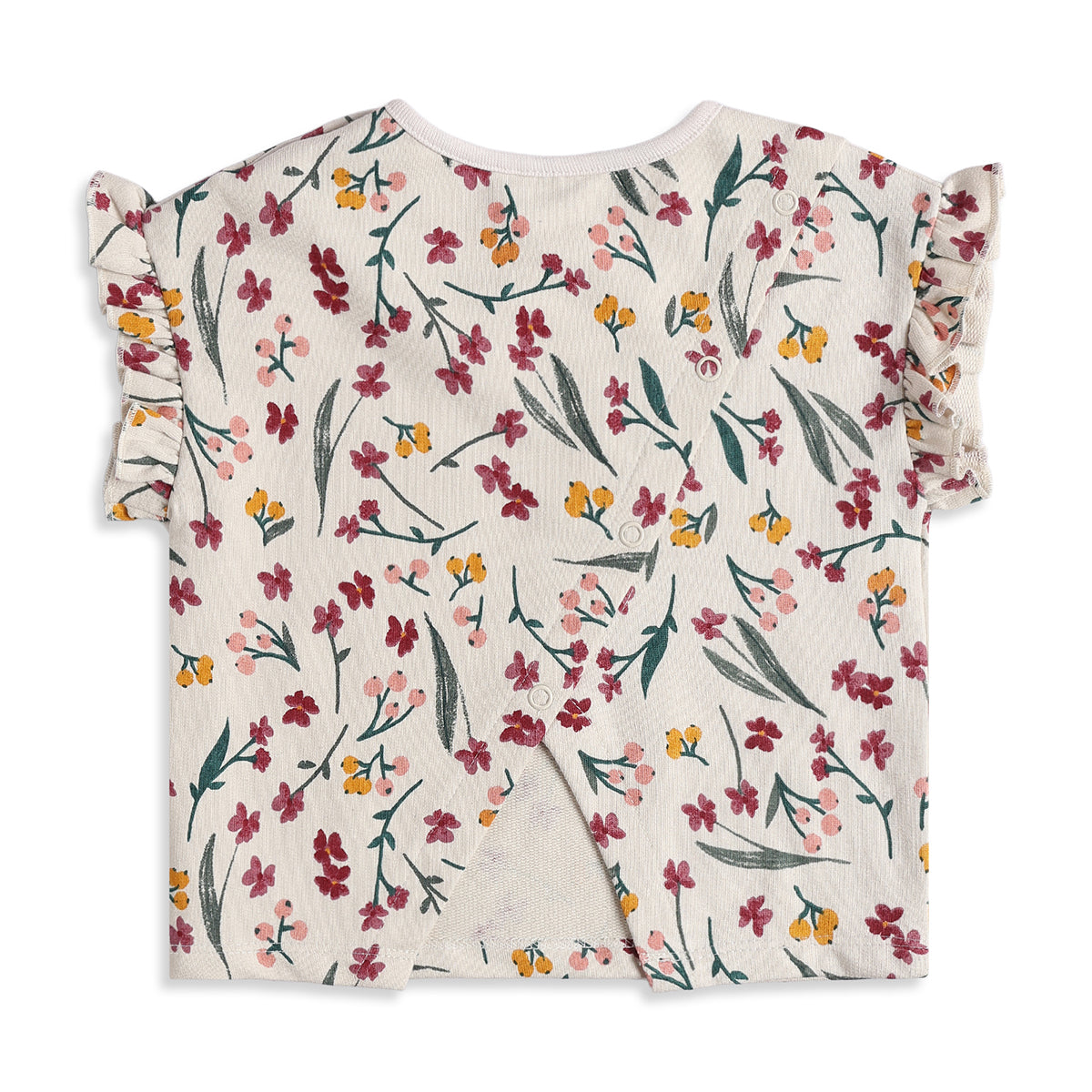 Baby Girls Floral Printed Top & Ribbed Shorts Clothing Set Regular Fit Casual Kids Co-ord Set