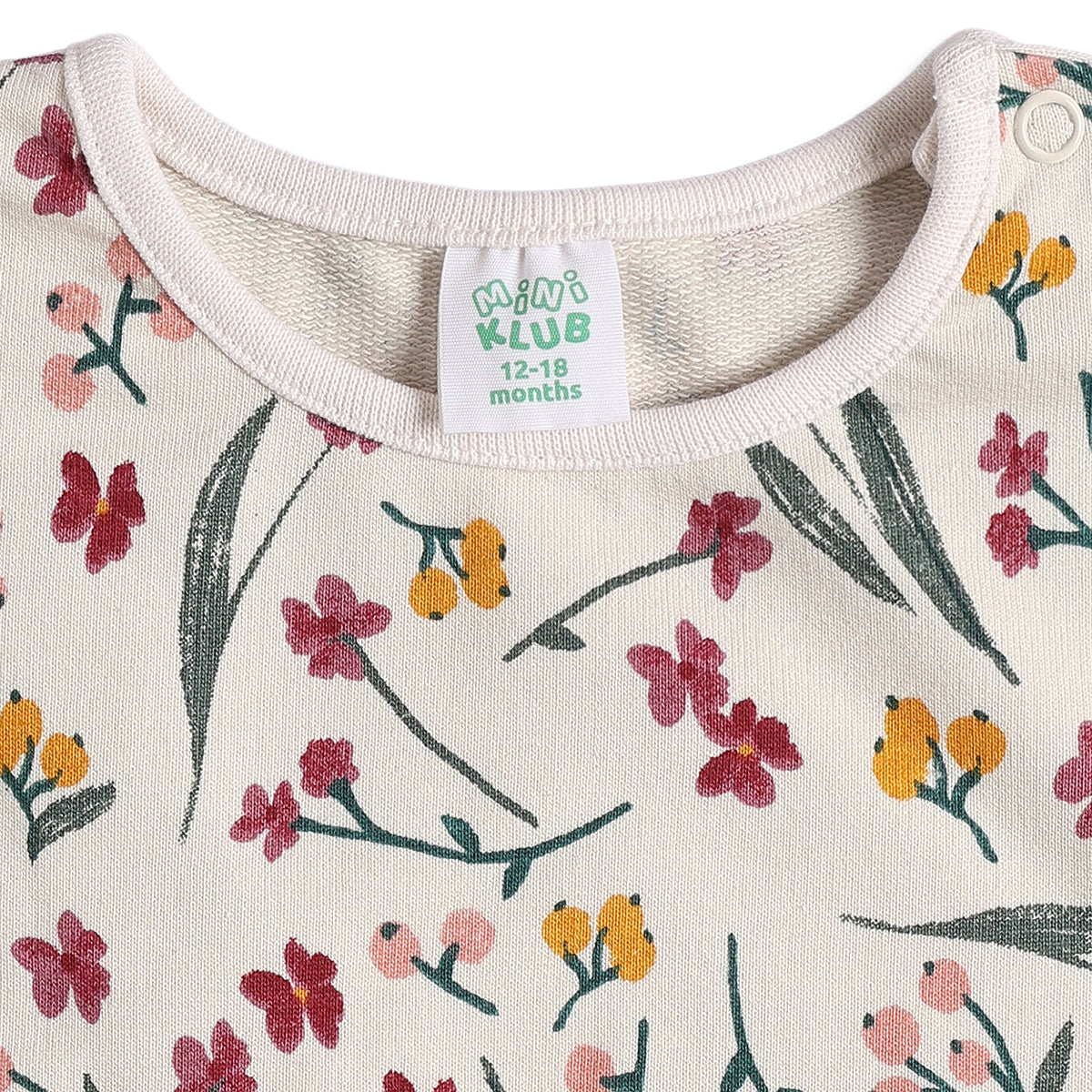 Baby Girls Floral Printed Top & Ribbed Shorts Clothing Set Regular Fit Casual Kids Co-ord Set