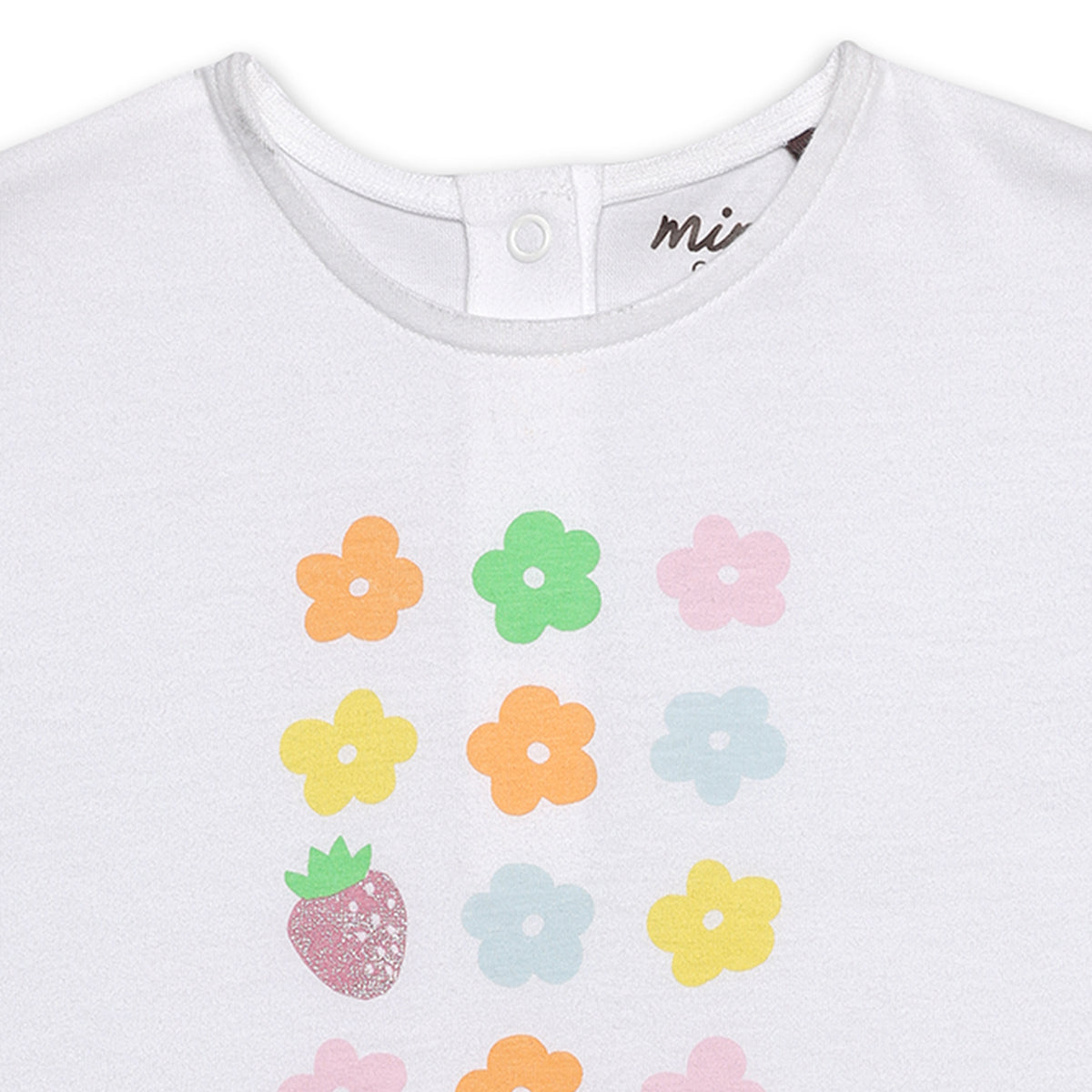 Baby Girls Cutie Flower Print T-Shirt and Skirt Set, Pink