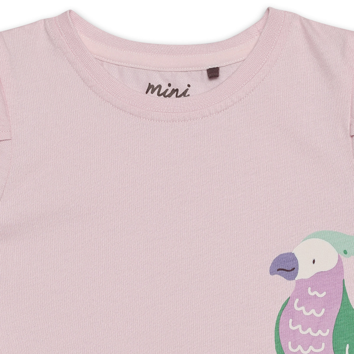 Baby Girls Parrot Print T-Shirt and Printed Skirt Set, Lilac