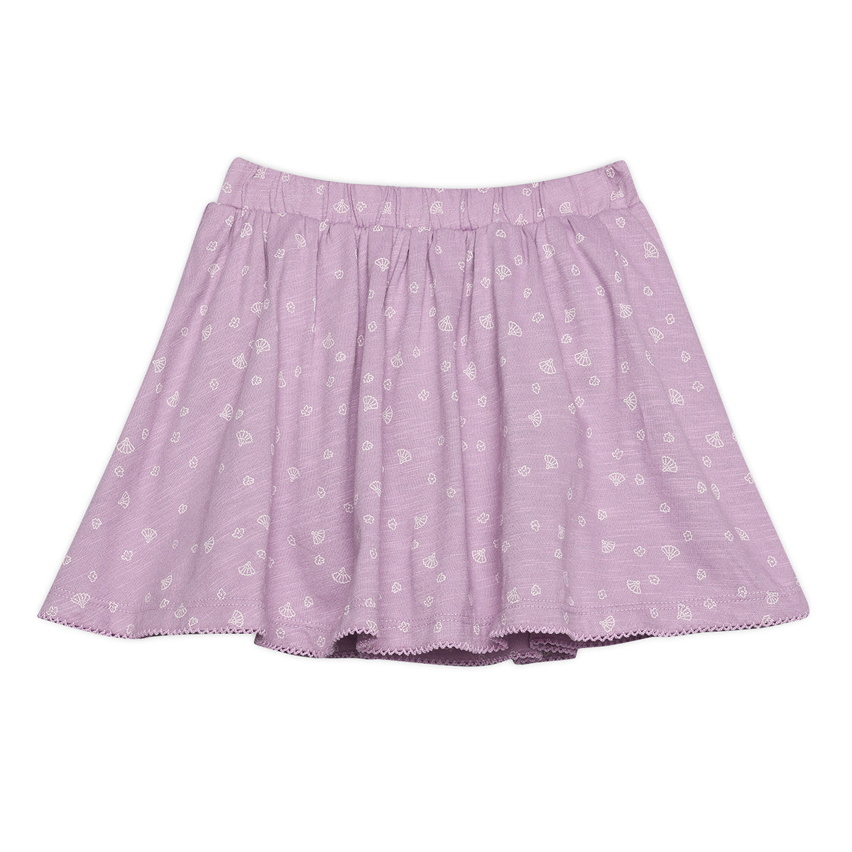 Baby Girls Parrot Print T-Shirt and Printed Skirt Set, Lilac