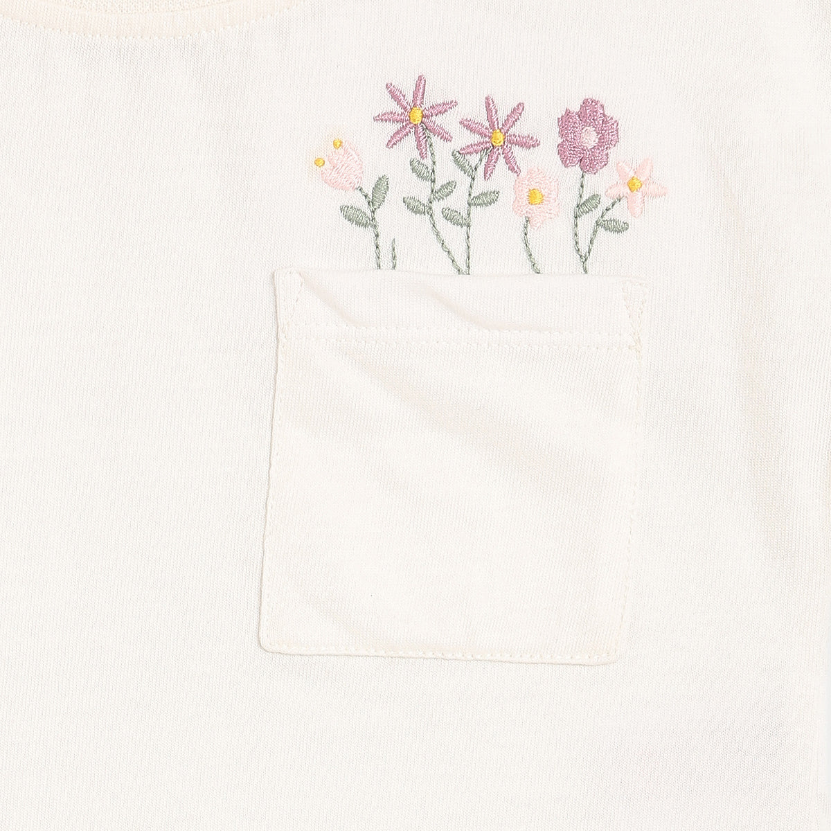 Baby Girls Top and Layered Skirt Set with Floral Embroidery, Cream and Pink