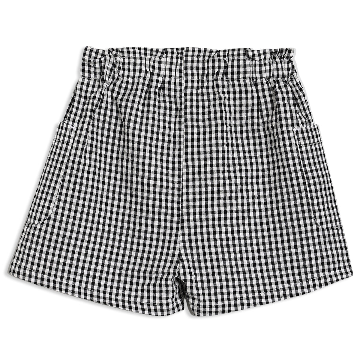 Baby Girls Gingham Top & Shorts Set, Black & White