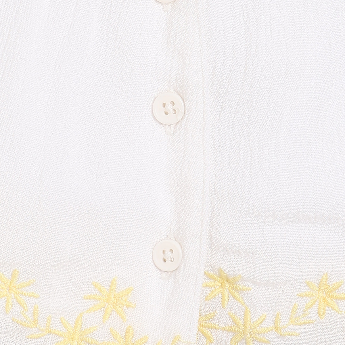Baby Girls Printed Top And Skirt Set, White And Yellow