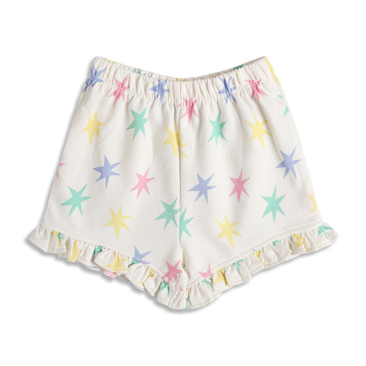 Baby Girls Unicorn Print Top and Star Print Shorts Set, Off White
