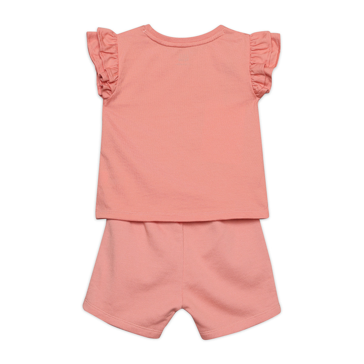 Baby Girls Text Printed Clothing Set, Peach