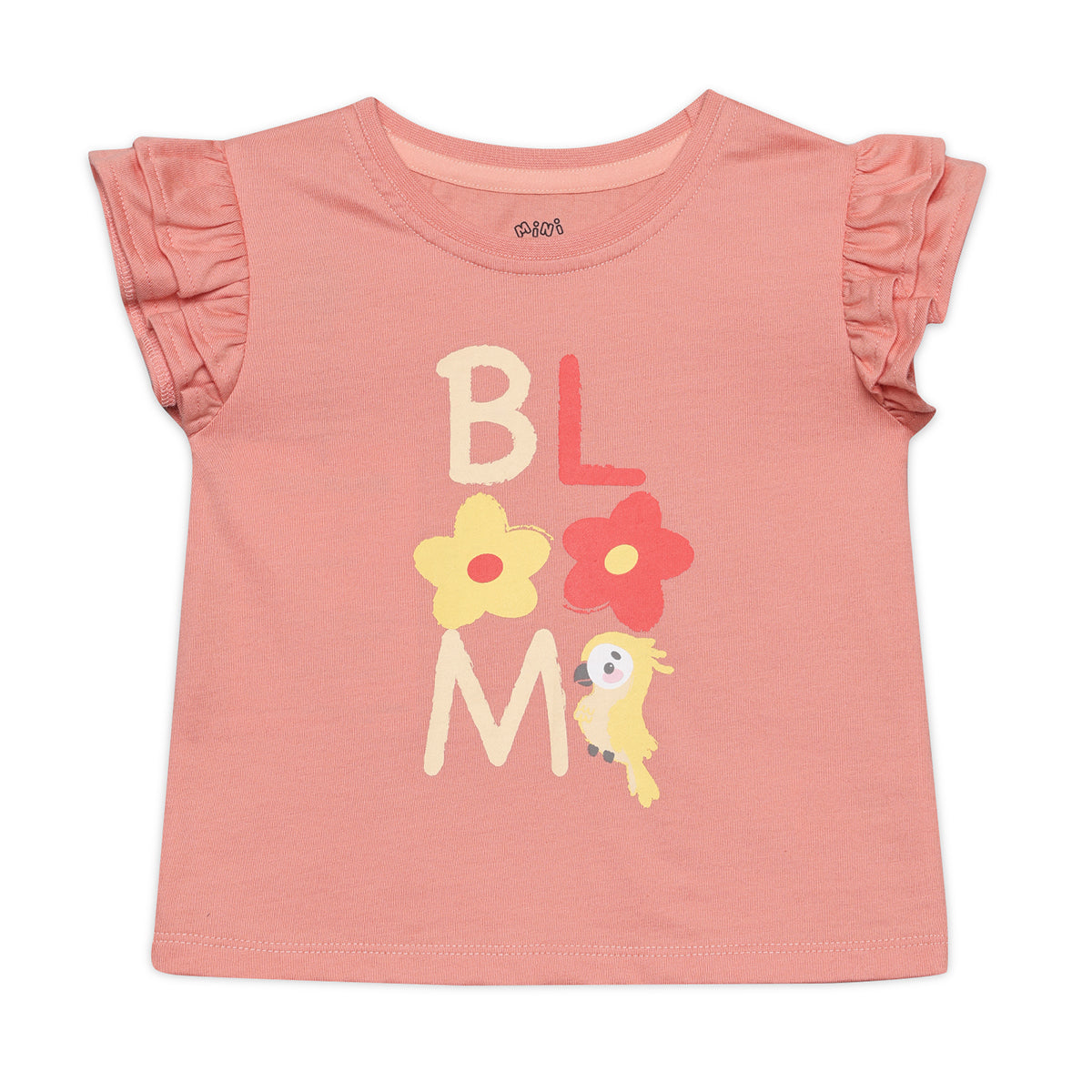Baby Girls Text Printed Clothing Set, Peach