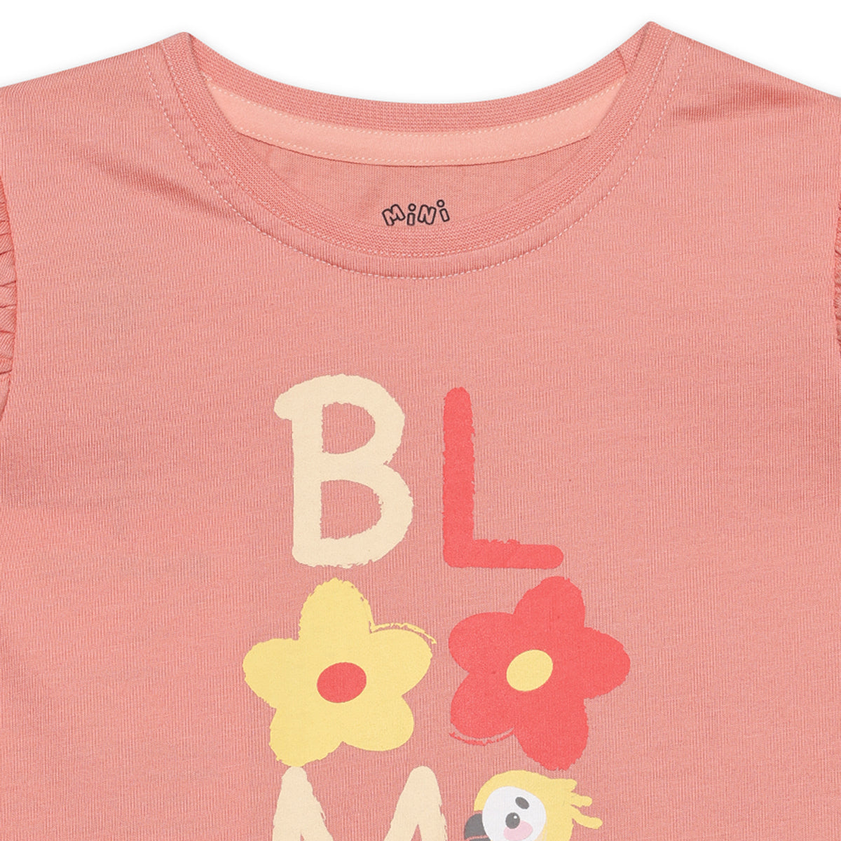 Baby Girls Text Printed Clothing Set, Peach