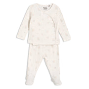 Baby Girls Floral Print Top and Bottom Set, Cream