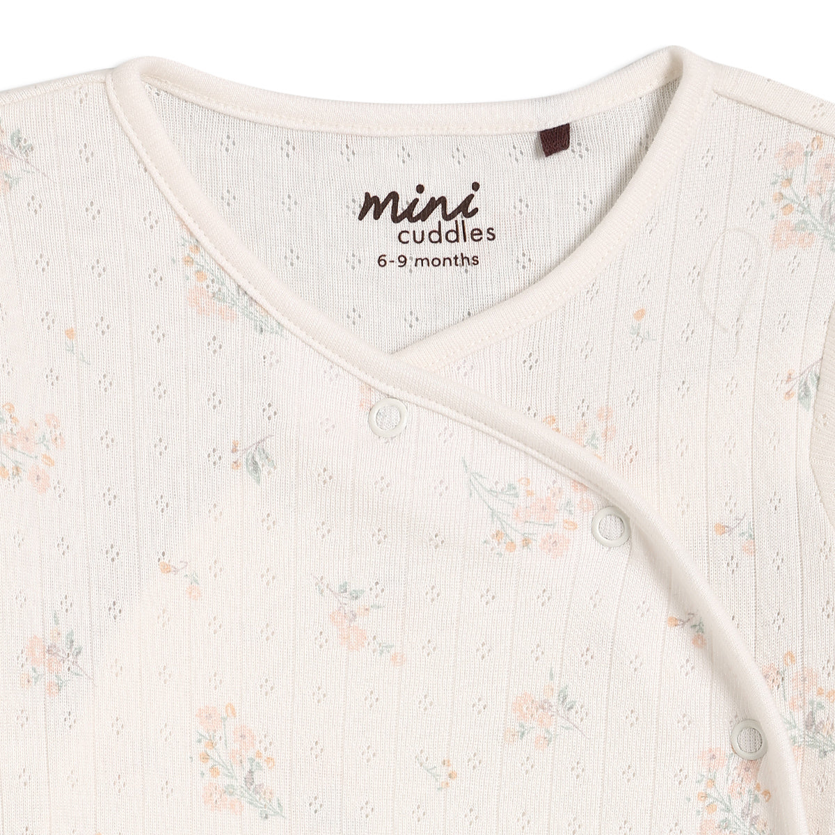 Baby Girls Floral Print Top and Bottom Set, Cream