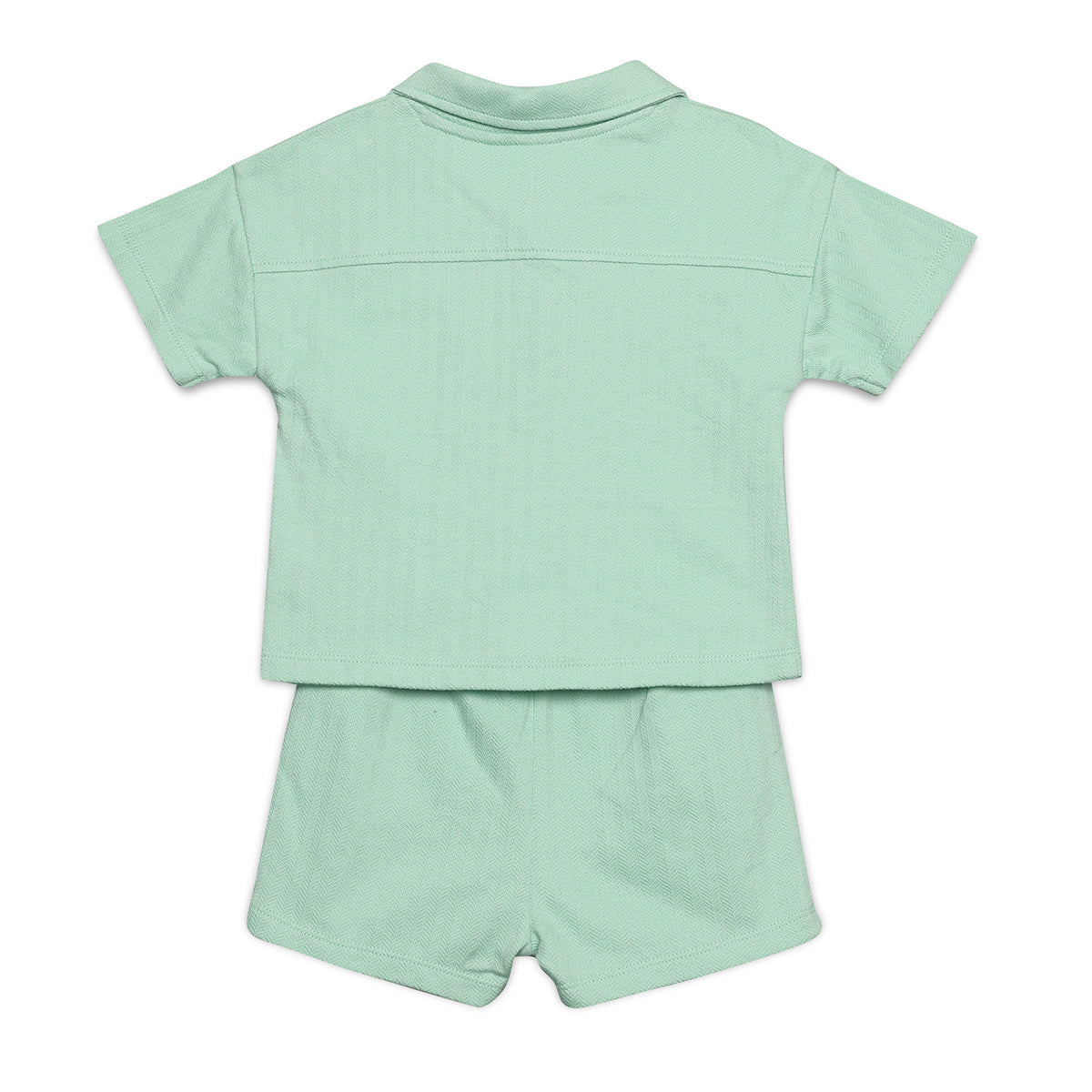 Baby Girls Daisy Embroidered Shirt and Shorts Coordinate Set, Mint Green