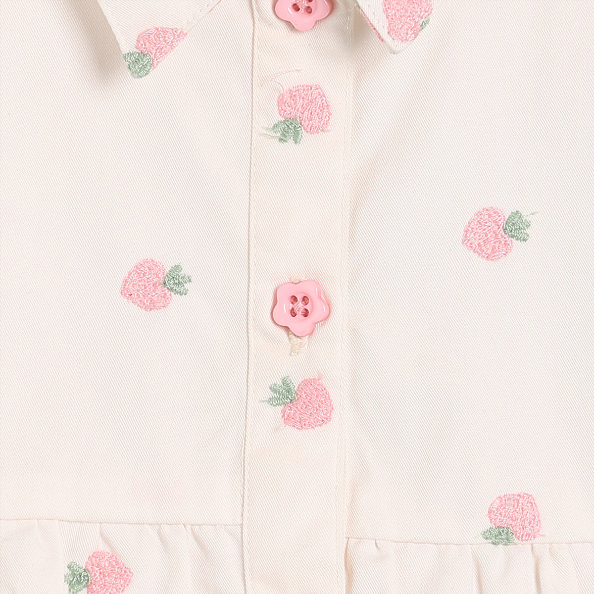 Baby Girls Printed Woven Top, Cream
