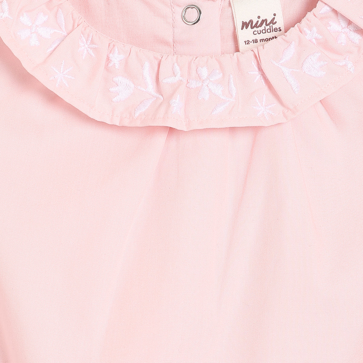 Baby Girls Embroidered Collar Sleeveless Top, Pink