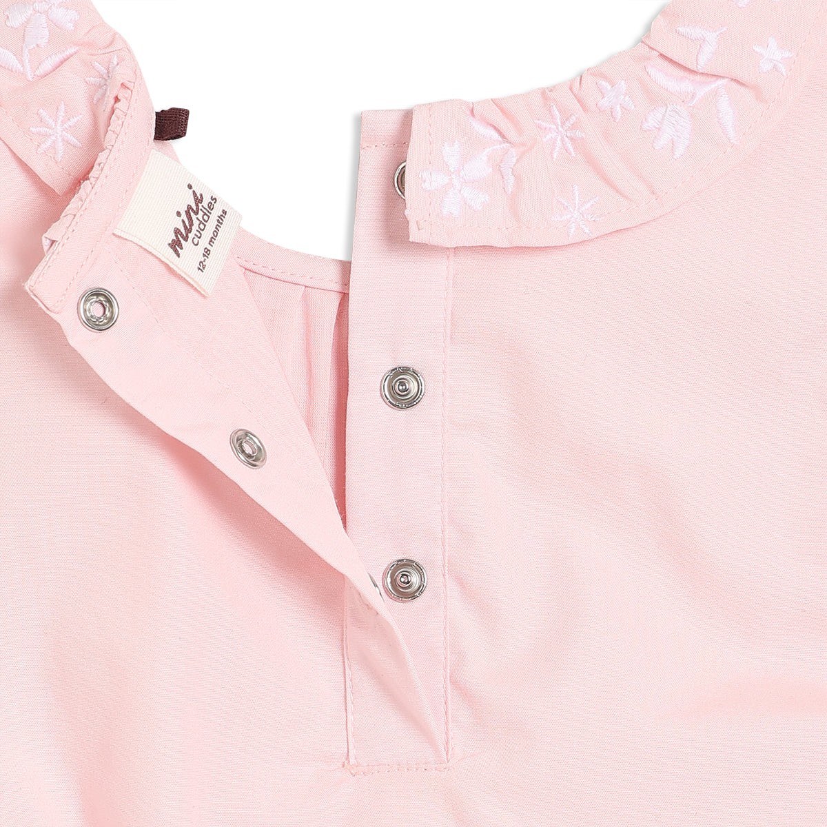Baby Girls Embroidered Collar Sleeveless Top, Pink