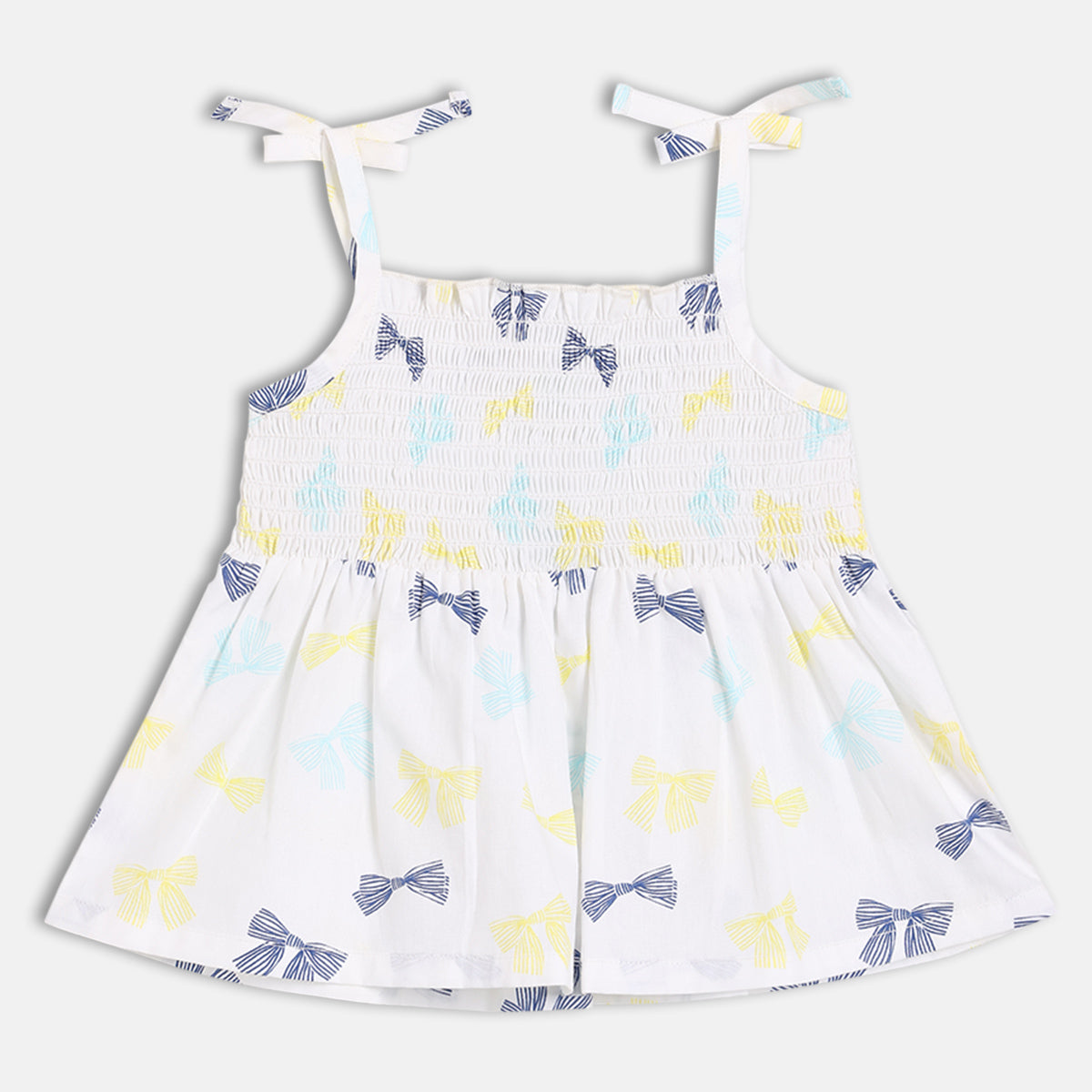 Baby Girls Printed Woven Top, Multicolour