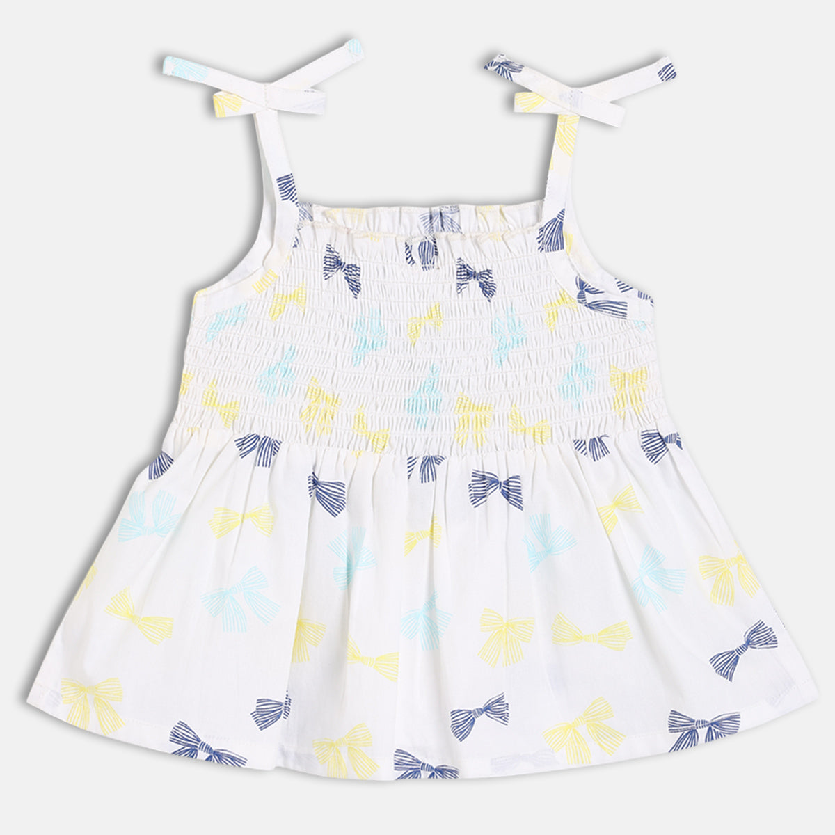 Baby Girls Printed Woven Top, Multicolour