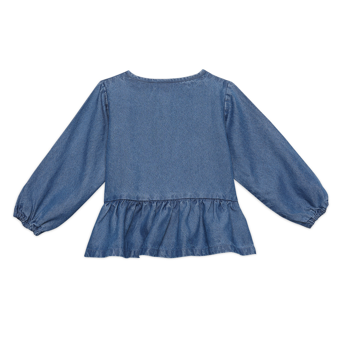 Baby Girls Solid Denim Top, Blue