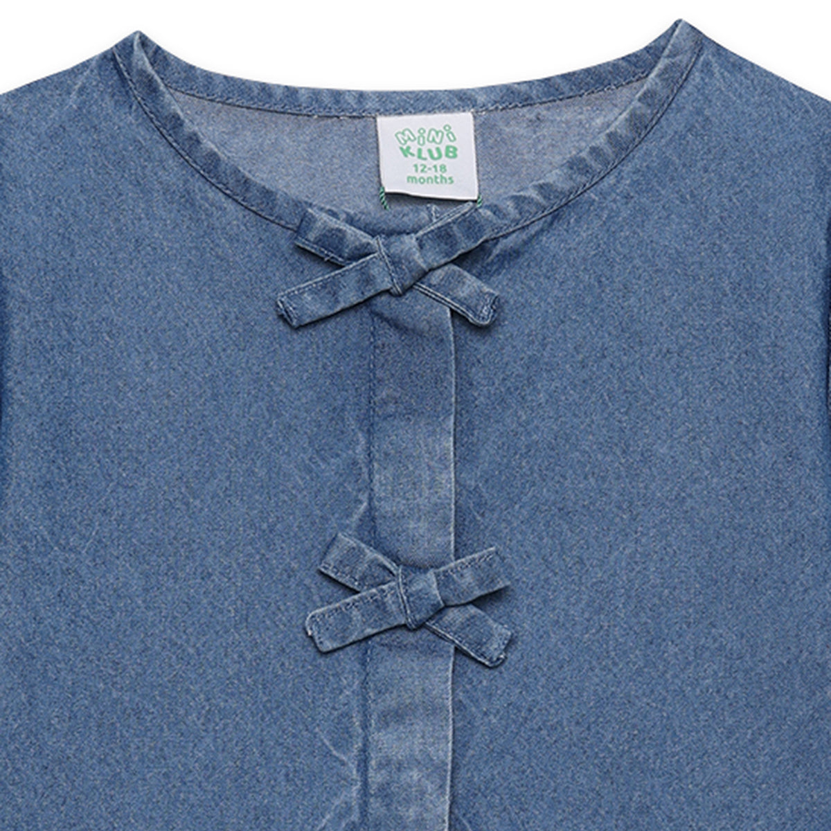 Baby Girls Solid Denim Top, Blue