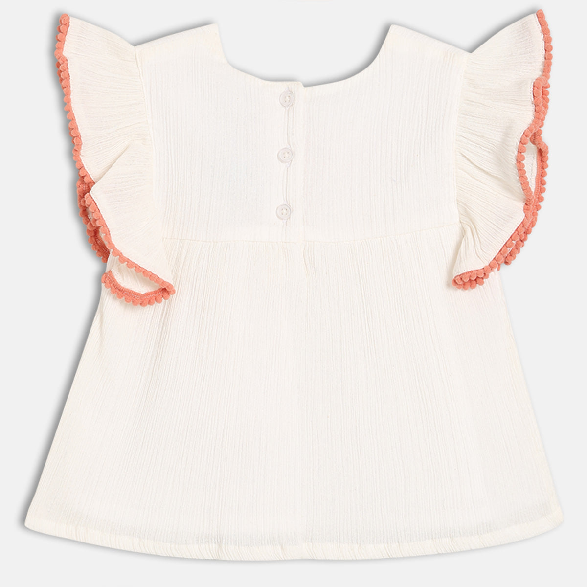 Baby Girls Embroidered Woven Top, White
