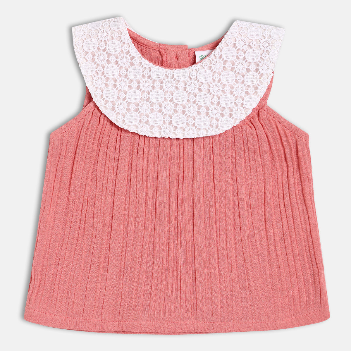 Baby Girls Solid Woven Top, Peach