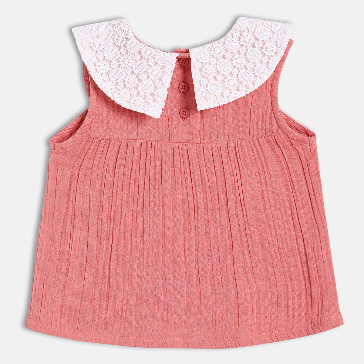Baby Girls Solid Woven Top, Peach