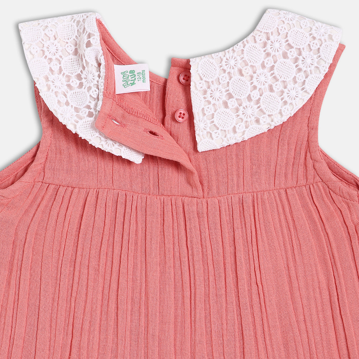 Baby Girls Solid Woven Top, Peach